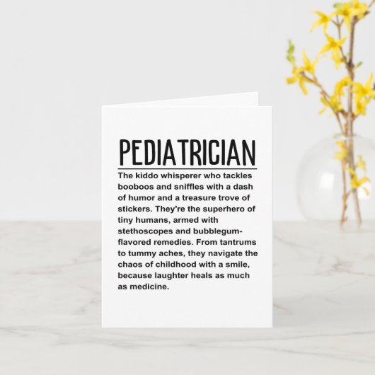 Kinderarzt Karte (Gelbe Blume)