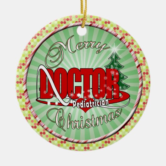 KINDERARZT MERRY CHRISTMAS KERAMIKORNAMENT (Vorne)