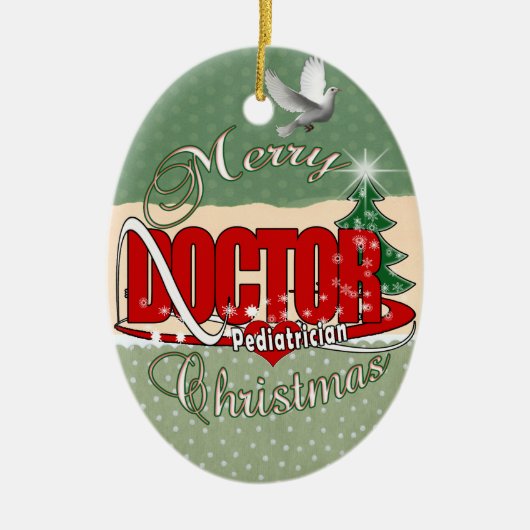 KINDERARZT MERRY CHRISTMAS KERAMIKORNAMENT (Vorne)