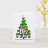 Kinderarzt mit Elfen und Kindern Weihnachtskarte Karte (Gelbe Blume)