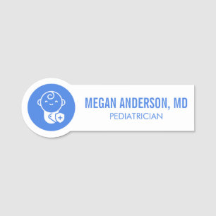 Kinderarzt Name Tag Badge Blau Medizin Namensschild