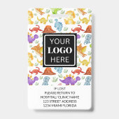 Kinderarzt Niedlich Dinosaurier-Foto Ausweis (Rückseite)