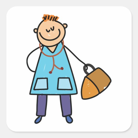 Kinderarzt Quadratischer Aufkleber (Vorderseite)