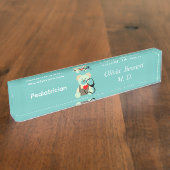 Kinderarzt - Teddy-Stethoscope Namensplakette (Seite)