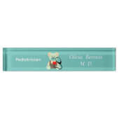 Kinderarzt - Teddy-Stethoscope Namensplakette (Vorderseite)