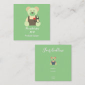 Kinderarzt - Teddy - Stethoscope Quadratische Visitenkarte (Vorne/Hinten)