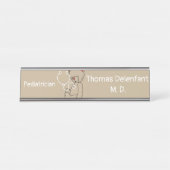 Kinderarzt - Teddy - Stethoscope Schreibtischnamensplakette (Vorderseite )