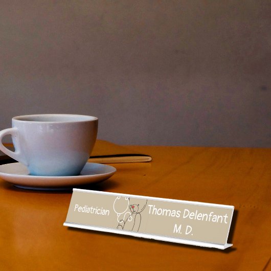 Kinderarzt - Teddy - Stethoscope Schreibtischnamensplakette