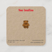 Kinderarzt - Teddy und Herz-Stethoskop Quadratische Visitenkarte (Rückseite)