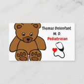 Kinderarzt - Teddy und Stethoscope Visitenkarte (Vorderseite)