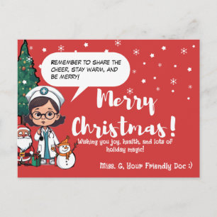 Kinderarzt Weihnachtsgrüße für Kinder Feiertagspostkarte