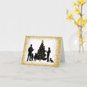 Kinderärzte Silhouette Weihnachtskarte Karte (Gelbe Blume)