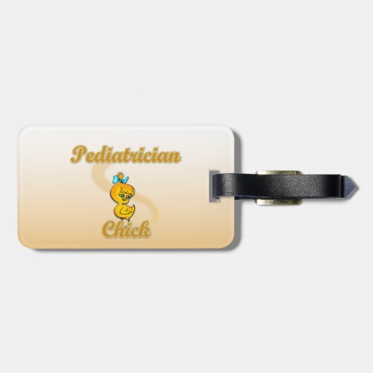 Kinderarztin Chick Gepäckanhänger (Rückseite horizontal)