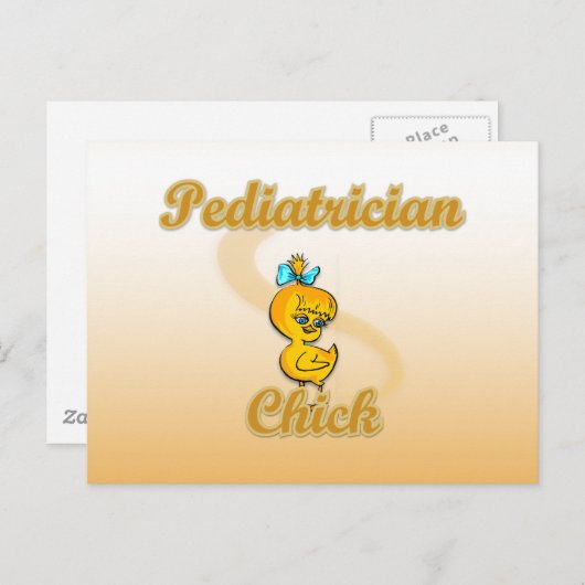 Kinderarztin Chick Postkarte (Vorne/Hinten)