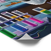 Kinderärztin im Labor Poster (Ecke)