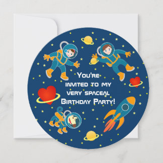 Kinderastronauten Liebe einer Geburtstagsparty Einladung