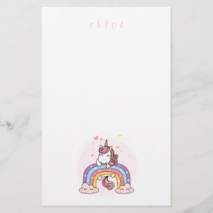 KINDERAUFENTHALT: UNICORN AUF EINEM RAINBODEN BRIEFPAPIER