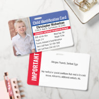 Kinderausweis-Foto Kinder Notfallkontakt Allergie