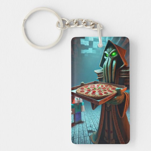 Kinderausweis-Tag Blockstyle Minecrafty Adventure Schlüsselanhänger (Vorderseite)