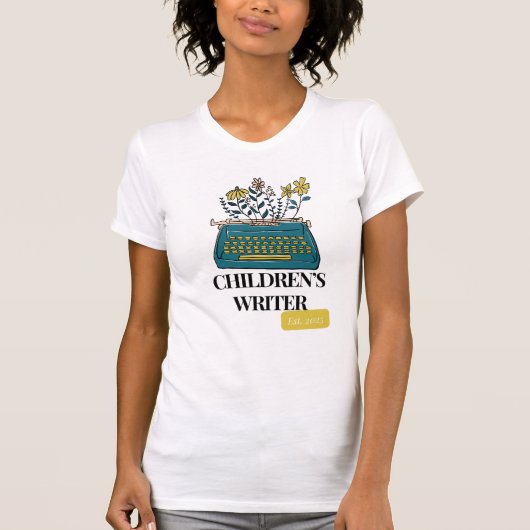 Kinderautorin Schreibmaschine und FlowerT-Shirt T-Shirt (Vorderseite)