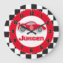 Kinderautouhr, rote Markenname Große Wanduhr