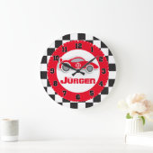 Kinderautouhr, rote Markenname Große Wanduhr (Zuhause)