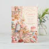 Kinderbacken zum Geburtstag Einladung (Stehend Vorderseite)