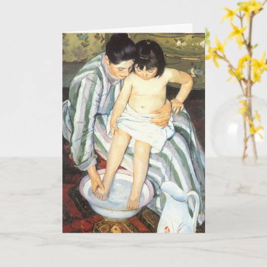 Kinderbad von Cassatt, glücklicher Muttertag Karte (Gelbe Blume)