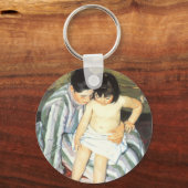 Kinderbad von Mary Cassatt Vintager Impressionismu Schlüsselanhänger (Vorderseite)