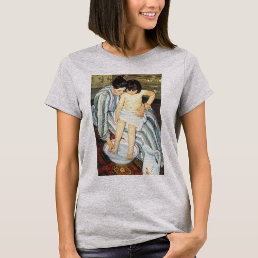 Kinderbad von Mary Cassatt Vintager Impressionismu T-Shirt (Vorderseite)