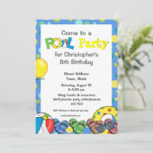 Kinderbadewanne Party Einladung (Stehend Vorderseite)