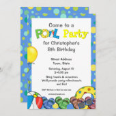 Kinderbadewanne Party Einladung (Vorne/Hinten)