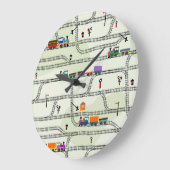 Kinderbahn: Funny Seamless Muster Große Wanduhr (Winkel)