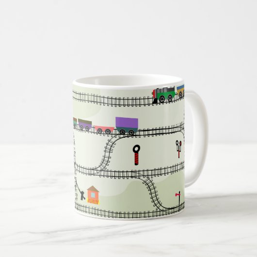 Kinderbahn: Funny Seamless Muster Kaffeetasse (VorderseiteRechts)