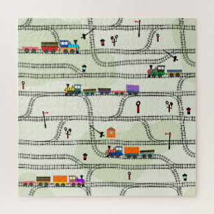 Kinderbahn: Funny Seamless Muster Puzzle