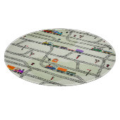 Kinderbahn: Funny Seamless Muster Schneidebrett (Ecke)