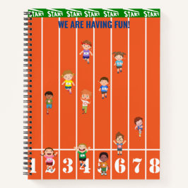 Kinderbahn und Feld Notizblock