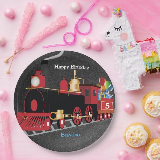 Kinderbahnhof Geburtstagsparty Pappteller (Party)