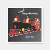 Kinderbahnhof Geburtstagsparty Serviette (Vorderseite)