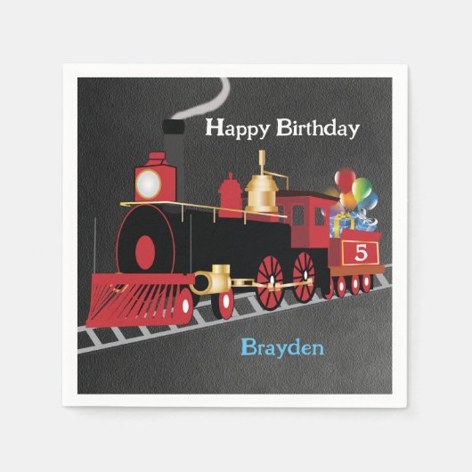 Kinderbahnhof Geburtstagsparty Serviette (Vorderseite)