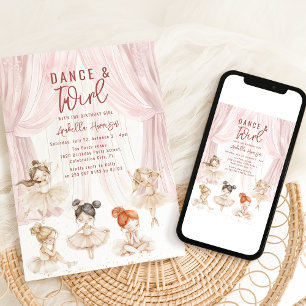 Kinderballett-Wasserfarbe   Geburtstagseinladung Einladung