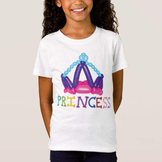 Kinderballon-Prinzessin Crown mit Wort Prinzessin T-Shirt (Vorderseite)