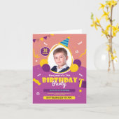 Kinderballoons Geburtstagsparty Einladungskarte (Gelbe Blume)