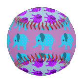Kinderbaseball - farbenfrohe Elefantendesign Baseball (Rückseite)