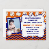 Kinderbaseball-Foto-Geburtstags-Einladung Einladung (Vorne/Hinten)