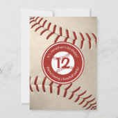 Kinderbaseball-Geburtstag oder Party Einladung (Rückseite)