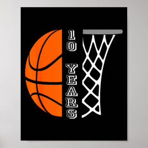 Kinderbasketball-Geburtstag für Jungen 10 Jahre al Poster