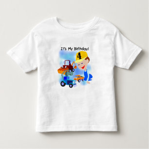 Kinderbau-4. Geburtstags-T - Shirts und Geschenke