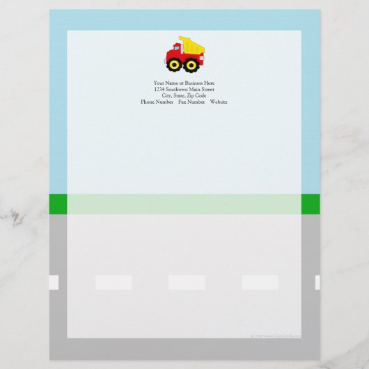 Kinderbau Dumptruck Briefbogen (Vorderseite)