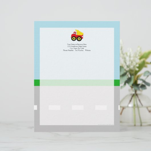 Kinderbau Dumptruck Briefbogen (Stehend Vorderseite)